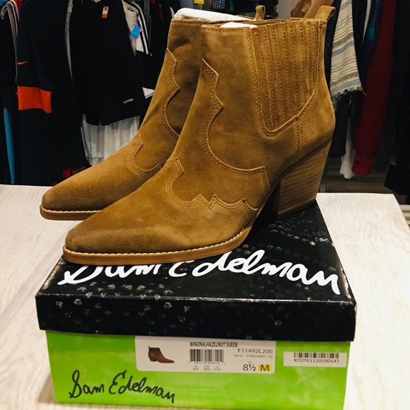 Sam Edelman Winona Hazelnut Suede Ankle 